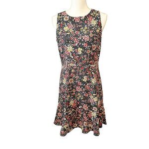 LOFT NWT Gray Floral Sleeveless Dress Size 4 Petite